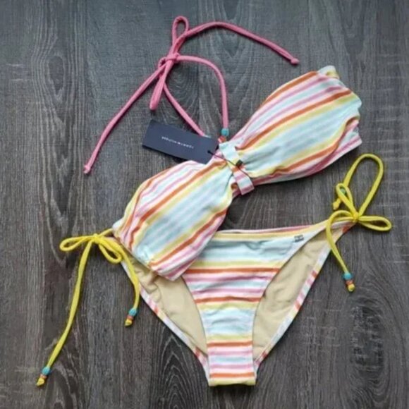 Tommy Hilfiger "Surf Shack" striped String Bikini SET - Picture 1 of 2